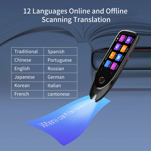 BOELEO S50 Dictionary Translation Pen Scanner 3'' Touchscreen Wireless Text Scanning Reading Translator Device 112 Languages