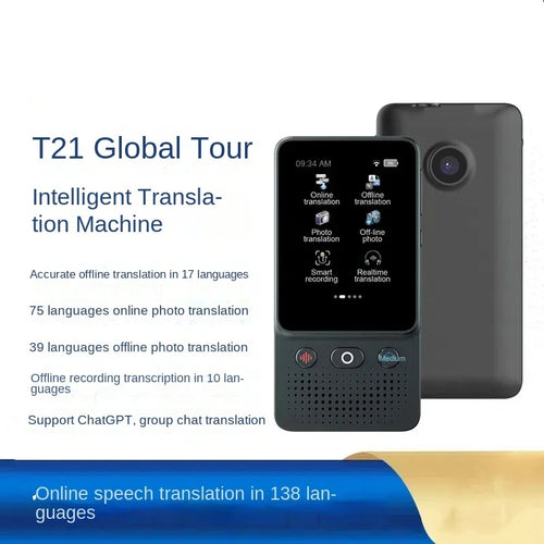 AI Intelligent Voice Translation Machine for 138 Online Languages, Photo Translation, Recording, Transcription, and Translation